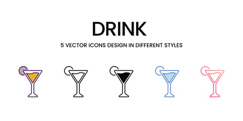 Drink  Icons different style vector stock illustration