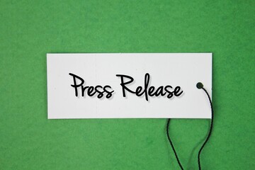 white paper tag with the word Press Release