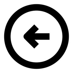 arrow circle left line icon for ui website and application