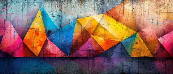 Fototapeta premium The modern lively composition features vibrant pride art with geometric forms, showcasing dynamic creativity