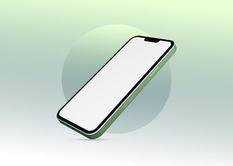 Modern and Realistic smartphone mockup. Device front view. 3D mobile phone with shadow. Realistic, high quality smartphone mockup for UI UX presentation. 