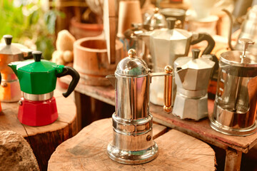 different type of moka pot for coffee maker