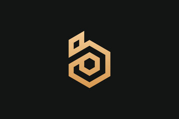 B Letter Gold Trademark Brand Logo