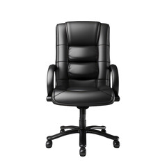 Naklejka premium Elegant black office chair for top executives and business people isolated on a transparent background 