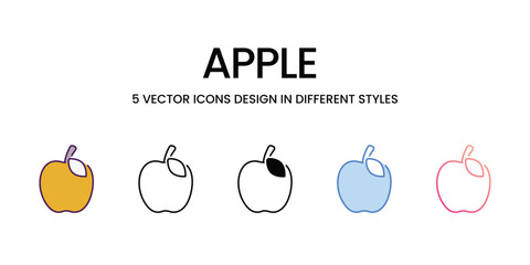 Apple  Icons different style vector stock illustration