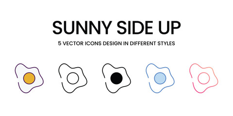 Sunny Side Up Icons different style vector stock illustration