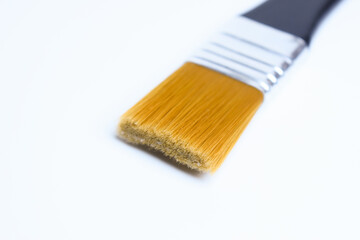 single paintbrush isolated on white background, object for art work