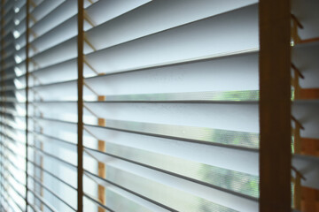 white window blinds in home, object for decorate interior of house