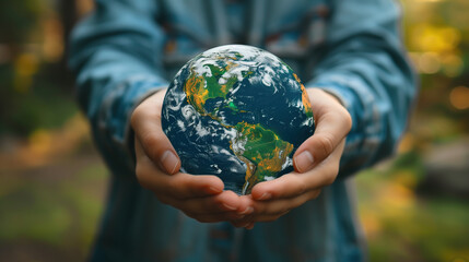 Person Holding Small Globe in Hands