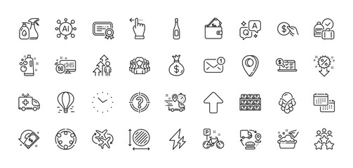 Headhunter, New message and Supply chain line icons pack. AI, Question and Answer, Map pin icons. 5g internet, Calendar, Ice cream web icon. Vector