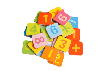 Math number isolated on white background with clipping path, mathematics learning course.
