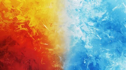yellow red transition into blue white background simulating heat and cold, A stunning stock illustration of colorful flames in abstract form , Perfect for design projects