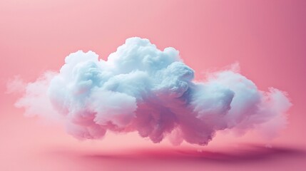 Simple cloud on a solid pink background, leaving room for personalized text.