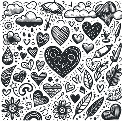 hand drawn hearts