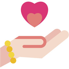 Vector Icon care, heart, hand, hands and gestures, love