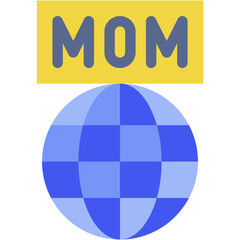 Vector Icon mom, international day, mothers day, globe, world wide