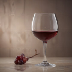 Refined Elegance: A Glass of Red Wine Accompanied by Fresh Grapes, Exuding Sophistication and Luxury in a Classy Setting