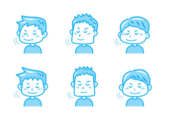 うなずく男性のイラストセット
