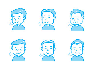 うなずく男性のイラストセット
