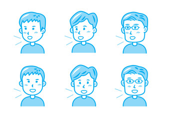 話す男性のイラストセット
