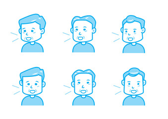 話す男性のイラストセット
