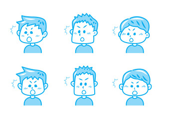 驚く男性のイラストセット
