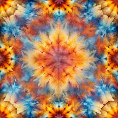 warm tone tie dye in seamless pattern