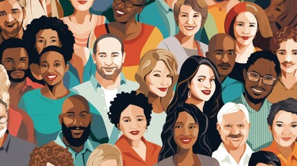 Diverse social people team background