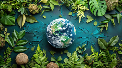 Earth Surrounded by Green Plants