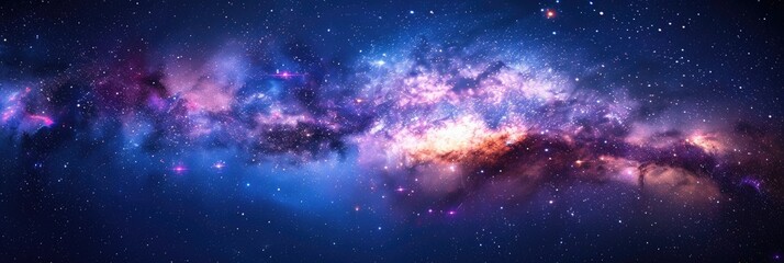 Fototapeta premium Space. Panorama of the Milky Way Galaxy with Stars and Dust in the Universe