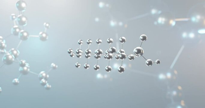 Perfluorodecanesulfonic acid rotating 3d molecule, molecular structure of pfds, seamless video