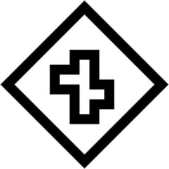 Vector Icon Intersection, sign, traffic, warning, circulation