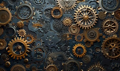 Seamless Abstract Pattern of Cogs and Gears
