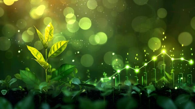 Growth green business investment simply infinite loop animation. 
