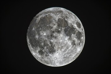 Full moon in dark night sky, capturing the mystery and beauty of nature.

