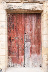 old wooden brown door