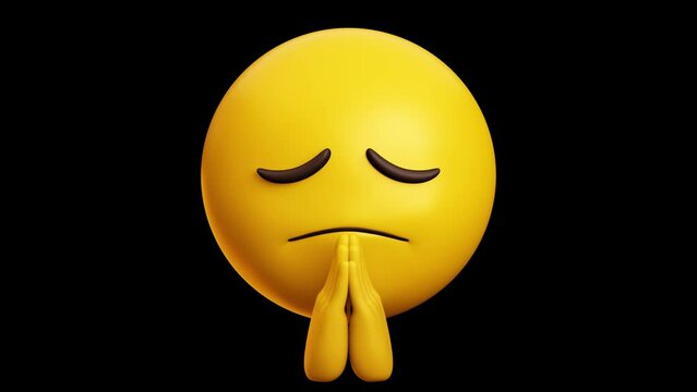 feel guilty, Sorry face emoji, 3d emoticon animation, Alpha channel, Transparent video