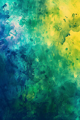 Blue, green and yellow watercolor background