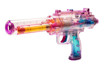 Vibrant Cosmic Blaster on a White or Clear Surface PNG Transparent Background.