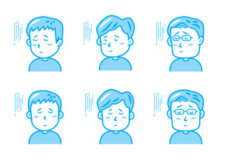 落ち込む男性のイラストセット