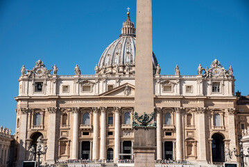 St. Peter's Square is the most famous landmark in Vatican City, Rome, Italy