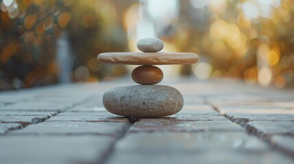 Achieving equilibrium and symmetry in the corporate world with a wooden balance.
