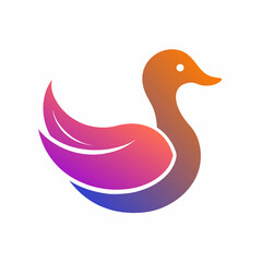 Modern duck logo design vector art illustration