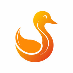 Modern duck logo design vector art illustration