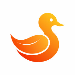 Modern duck logo design vector art illustration