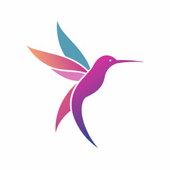 Modern humming bird logo design vector art illustration