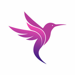 Modern humming bird logo design vector art illustration