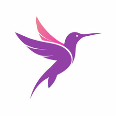 Modern humming bird logo design vector art illustration