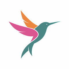 Naklejka premium Modern humming bird logo design vector art illustration