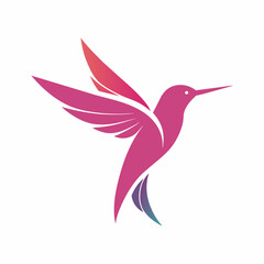 Modern humming bird logo design vector art illustration
